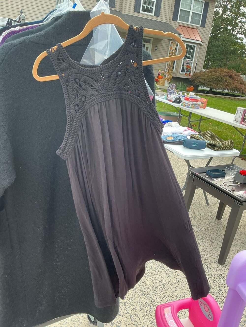 Black Crocheted Romper (pp-11)